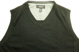 GORGEOUS $109 Nordstrom Extra Fine Merino Wool Black &amp; Gray  Sweater Ves... - £28.11 GBP