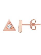 Authentic CRISLU Triangle Frame Stud Earrings in Rose Gold-New Frame Collection - £28.24 GBP