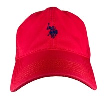 U.S. Polo Assn. Logo Baseball Cap Strap Back Dad Hat- Red - £11.00 GBP