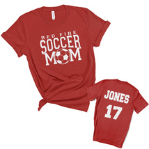 Custom Personalized Glitter Soccer Mom Team Design Unisex Soft Jersey T Shirt - £18.87 GBP+