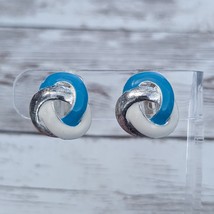Vintage Clip On Earrings Turquoise Tone, Cream, Silver Tone - Condition Issues - £7.18 GBP