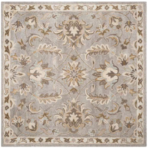 Bella Light Gray/Multi 5 Ft. X 5 Ft. Square Border Area Rug - £130.12 GBP