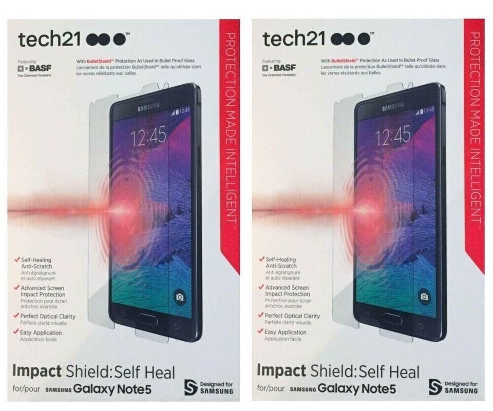 2x Tech21 Impact Shield Screen Protector for Samsung Galaxy Note 5  - Fa... - $2.48