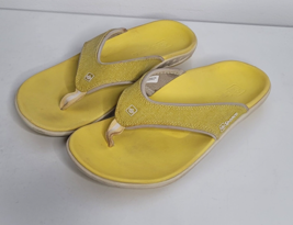 Spenco Womens Flip Flop Sandals Sz 9 Slip On Comfort Wide Strap Yellow  ... - £17.37 GBP