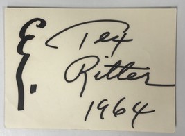 Tex Ritter (d. 1974) Signed Autographed Vintage 5x7 Signature Card - £28.14 GBP