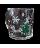 Starbucks Snowman Glass Mug Holiday Christmas Clear Vintage Winte Candy ... - £18.96 GBP