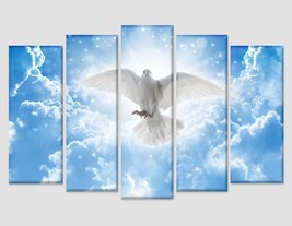 Holy Spirit Bird Canvas Print White Dove Canvas Art Love Sign Peace Sign Canvas  - £39.16 GBP