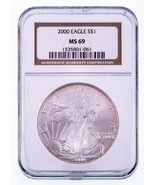 2000 $1 Silver American Eagle Valutato Da NGC Come MS-69 - $145.17 CAD