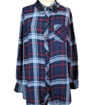 Blue and Red Plaid Button Up with Sequin Detail Size 14 - £19.78 GBP
