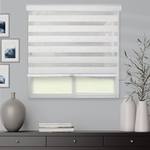 Cordless Zebra Roller Blinds Sheer Shades, Sheer or Privacy - White, 29&quot;W X 72&quot;H - £29.86 GBP