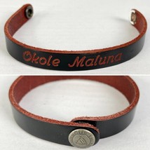 Okole Maluna XL Black Leather Bracelet 8&quot; Magic Kingdom FrontierLand Hawaii Tiki - £21.52 GBP