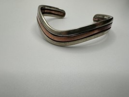 Vintage Copper Silver Cuff Bracelet 2.25” - £12.69 GBP