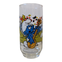 Vintage 1983 Payo SMURFS Collectors Drinking Glass &#39;HARMONY&#39; :-) - £7.99 GBP