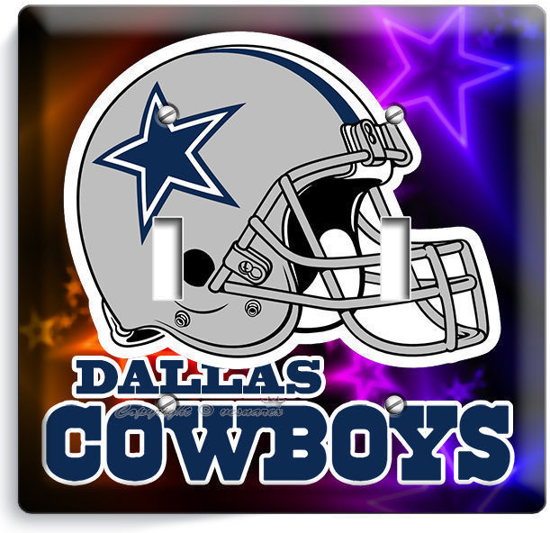 DALLAS COWBOYS NFL FOOTBALL TEAM LOGO DOUBLE LIGHT SWITCH WALL PLATE COVER DECOR