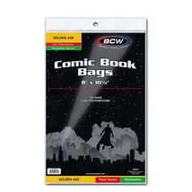 1 pack of 100 BCW 8" x 10 ½" Resealable Thick Golden Age Comic Bags - $17.17