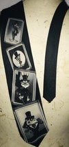 Vintage Bugs Bunny Rabbit Daffy Lonney Tunes Black White Picture Necktie... - £10.85 GBP