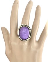 Big Purple Surface Stretchable Statement Everyday Casual Cocktail Ring - $16.63