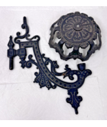 Antique Cast Iron Oil Wall Light Fixture Mount Victorian Scrolly PARTS - $44.55