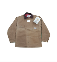 NOS Vintage 90s Carhartt Mens 40 Tall Spell Out Quilt Lined Coat Duck Brown USA - £193.46 GBP