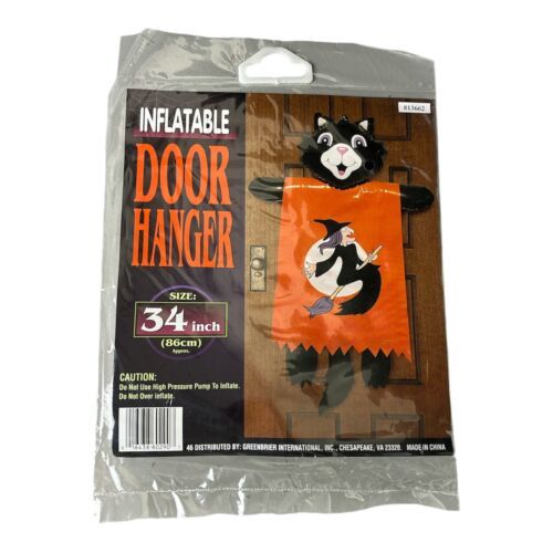 Halloween Black Cat Witch Inflatable Door Hanger 34&quot; *New - $8.00