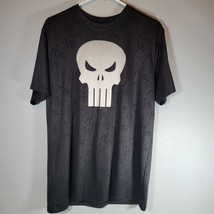 Marvel Punisher Mens Shirt Large Short Sleeve Skull Black Polyester - £11.85 GBP