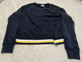 Pam &amp; Gela Black Sweatshirt With Yellow/White Trim (M) - £16.78 GBP