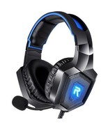 Gaming Headset with Microphone for PC Laptop  Xbox One PS5 Headphones LE... - £17.13 GBP