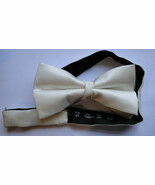 Tony Zenn Fashion Adjustable Neckwear Bow Tie Necktie White Color Made I... - $28.57 CAD