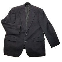 Vintage Robert Stock Blazer Mens 44R Wool Camelhair Blend Jacket Black 2 Button - £18.00 GBP