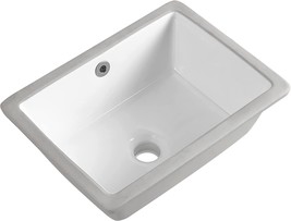 16 Inch Undermount Bathroom Sink Small Rectangle Undermount Sink White Ceramic - £88.57 GBP