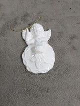 Vintage Interpuro Porcelain Christmas Angel With Harp Ornament 3.5” - £7.54 GBP