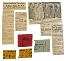 1953 Orno Highschool Orno Main Basketball Tickets &amp; Newspaper Clippings - £50.72 GBP