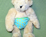 VERMONT TEDDY BEAR 11&quot; JOINTED BEIGE LIGHT TAN STUFFED ANIMAL POLKA DOT ... - $22.50