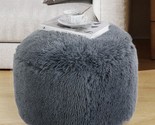 Hombys 20&quot; X 20&quot; X 12&quot; Round Faux Fur Pouf Ottoman Stuffed With Pp Cotton - $51.97