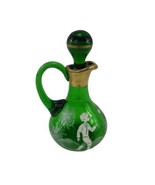 Vintage Antique Victorian Mary Gregory Green Enameled Gold Trimmed Cruet... - £38.91 GBP