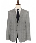 Indochino Bespoke Wool Suit 38R Gray Black Prince of Wales Check Blue Ov... - $93.14