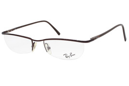 Ray-Ban RB 6081 2511 Shiny Brown Unisex Half Rim Eyeglasses 52-19-135 W/Case - $129.00