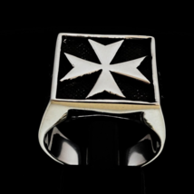 Sterling silver Maltese Cross ring Knights Hospitaller Malta Crusaders Medieval  - £75.93 GBP