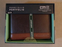 New Perry Ellis  Passcase Portfolio Wallet With Removable ID Wallet. - £22.07 GBP