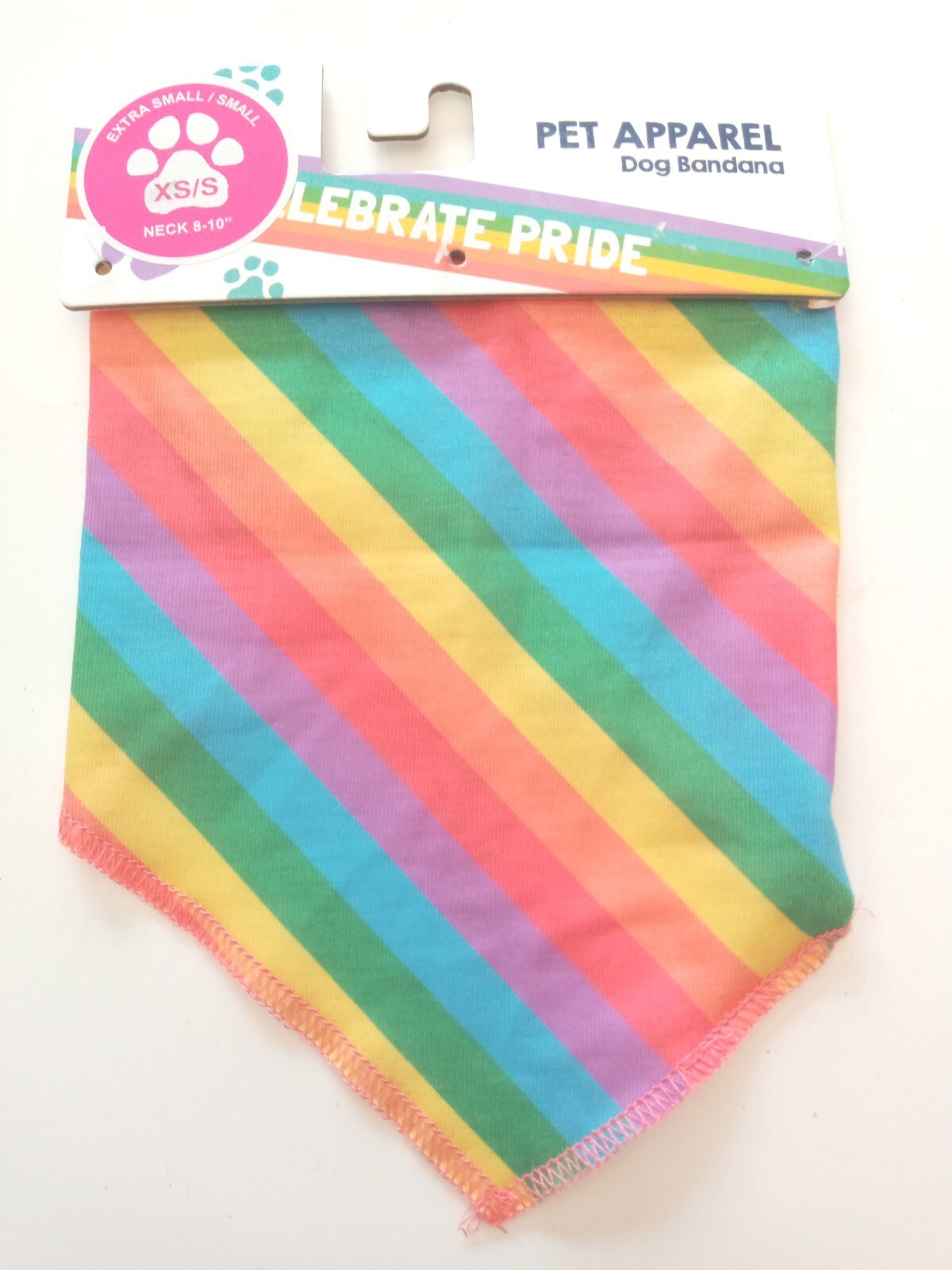 Celebrate Pride XS/small dog bandana Rainbow Stripe Neckerchief Pet Apparel - $8.86