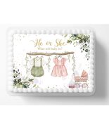 Gender Reveal Boy Or Girl Themed Edible Image Baby Shower Cake Topper or... - $17.47