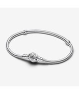 Sterling silver Moments Rose in Bloom Clasp Snake Chain Bracelet 593211C00 - $43.21 CAD+