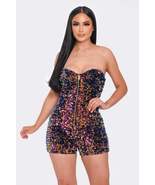Navy Gold Sequins Sparkly Tube Top Short Jumpsuit Party Concert Outfit R... - £31.25 GBP