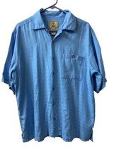 Men&#39;s Joe Marlin Button Up Mens Large Blue Plaid Front Pocket Vacation T... - $12.91