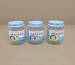 Gerber Baby Food Jars 4 1/2 Oz. With Labels &amp; Lids Early 1990’s - £11.55 GBP