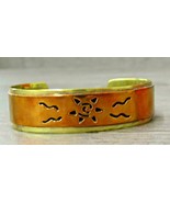 Far Fetched Copper &amp; Brass Cut Out Sun Tribal Design Jewelry Cuff Bracelet - $715.03 MXN