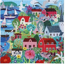 Monika Forsberg: Swedish Fishing Village (used 1000 PC jigsaw puzzle) - $13.00
