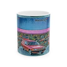 Retro Mazda 323 Ceramic Mug, Car Enthusiast Gift, Vintage Art Auto Mug - $263.43 MXN+