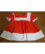 Cutest One Red White Lace Bib Dress Size 9 Months 1980s Vintage USA - $243.08 MXN