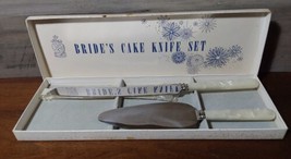 Vintage Kirks Sheffeld Cutlery Brides Cake Knife Server Set Perlex Marbl... - £29.08 GBP